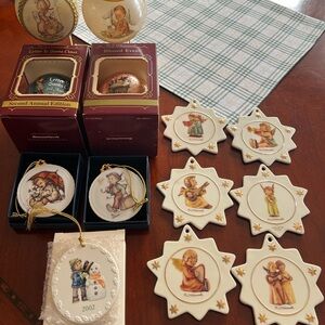 Hummel White and Gold Star Ornaments Set